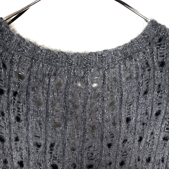 Pieces by Kensie Open Knit Gray & Silver Sweater M - Picture 5 of 5